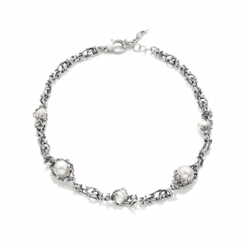 Halskette Silber mit Zuchtperlen