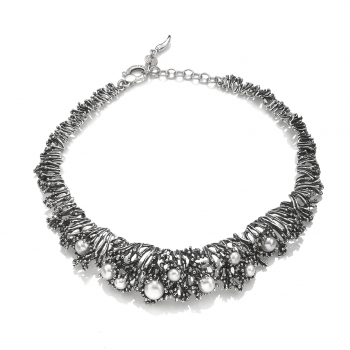 Halskette Silber mit Perlen