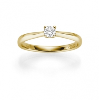 Solitaire Ring 585 Gelbgold mit 0,19 ct Brillant