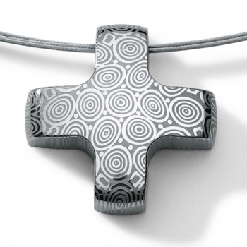 Damastanhänger Kreuz gleichschenklig 23mm