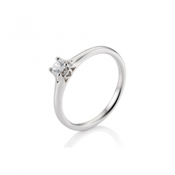 Platinring Solitaire Diamant Heart 0,25ct