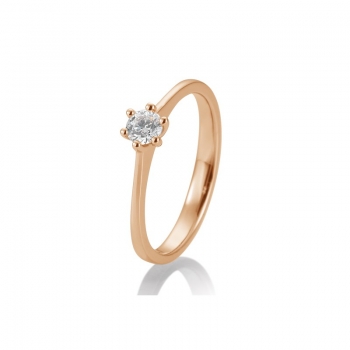 Diamantring Solitaire 6 Krappenfassung Roségold