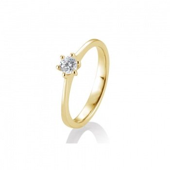 Brillantring Solitaire 6 Krappenfassung Gold