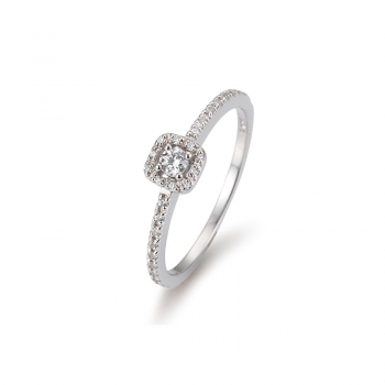 Solitaire Ring Diamanten Weißgold