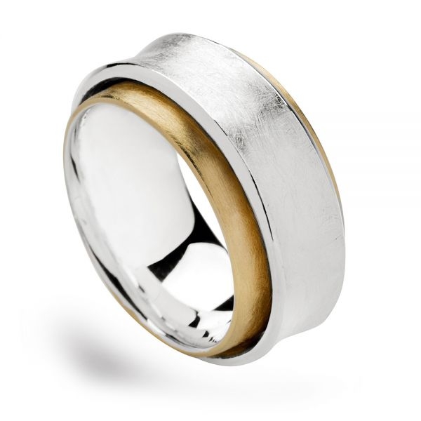 ring silber und vergoldet two tone look