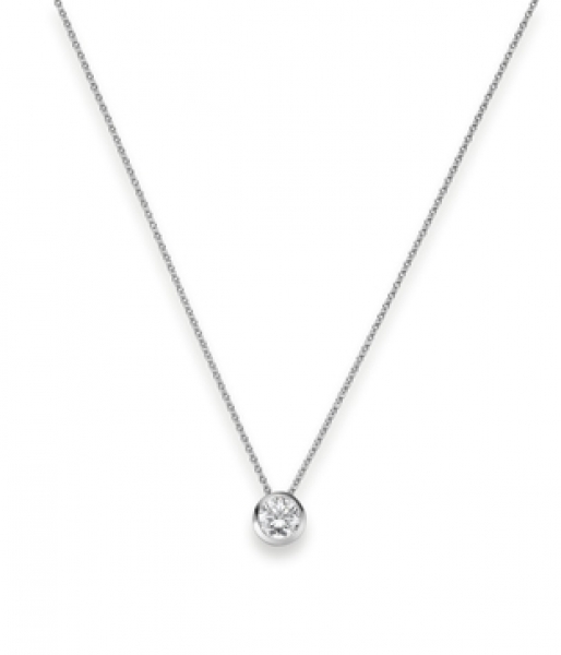 Collier Solitär Diamantanhänger 0,50ct 750 Weißgold