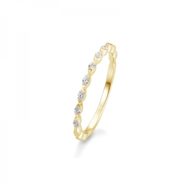 diamantring gelbgold schmal auch als vrosteckring geeignet 10 diamanten